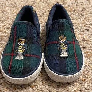 Ralph Lauren plaid slip ons toddler boy